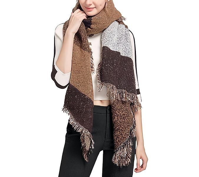 FOUORTUNATE-BEE Schal Damen Schal Herbst Winter, Kariert, Dicke Kuscheldeck günstig online kaufen