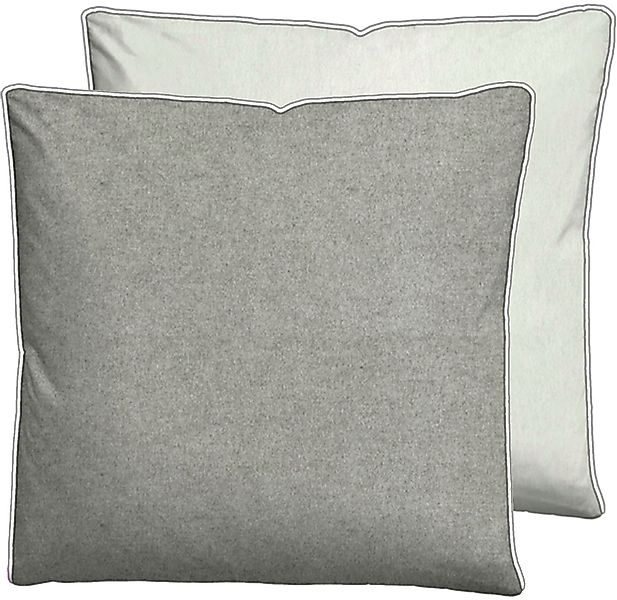Biberna Kissenbezug "Hermal Flanell mit Reißverschluss, Melange-Optik, Wend günstig online kaufen