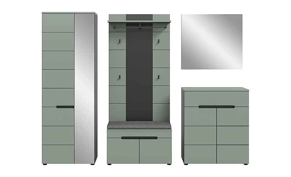 Garderobenkombination 4-teilig  Canu ¦ grau ¦ Maße (cm): B: 255 H: 190 Gard günstig online kaufen