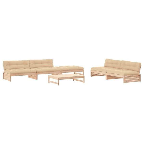 vidaXL 6-tlg Garten-Lounge-Set mit Kissen Massivholz Modell 9 günstig online kaufen