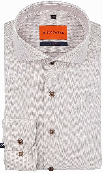 Suitable Herringbone Hemd Sand - Größe 39 günstig online kaufen