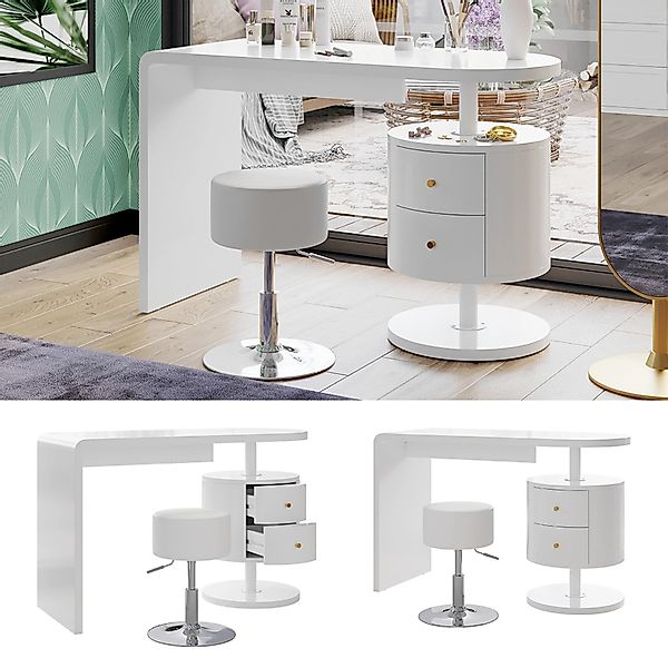 Vicco Schminktisch Lara Weiß 120 cm mit Hocker günstig online kaufen