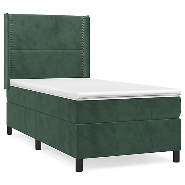 vidaXL Boxspringbett mit Matratze Dunkelgrün 80x200 cm Samt1378554 günstig online kaufen