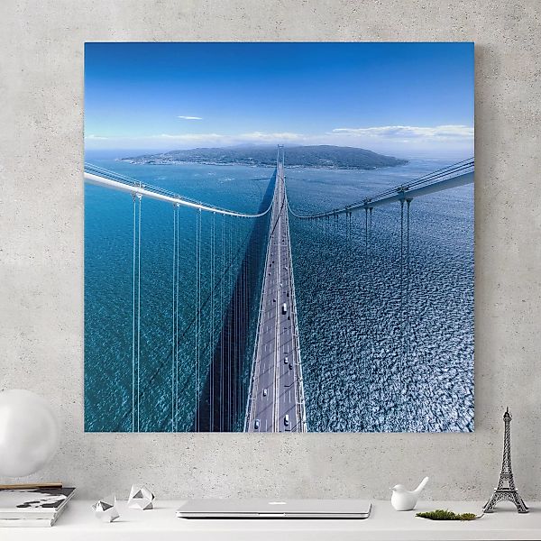 Leinwandbild - Quadrat Brücke zur Insel günstig online kaufen