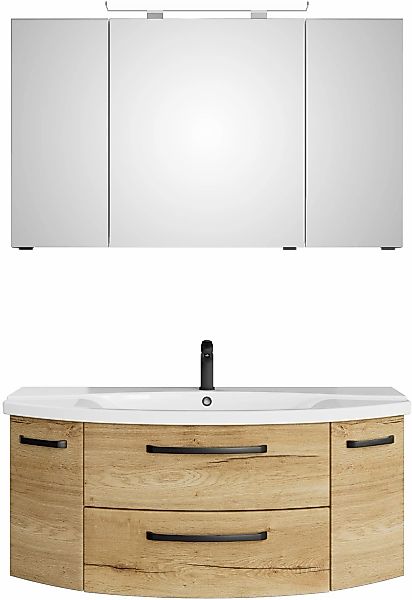 Saphir Badmöbel-Set "Serie 4010 2-teilig Keramik-Waschtisch mit LED-Spiegel günstig online kaufen