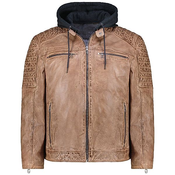 Maddox Lederjacke im Biker-Stil Farbe hellbraun Größe: 64 günstig online kaufen