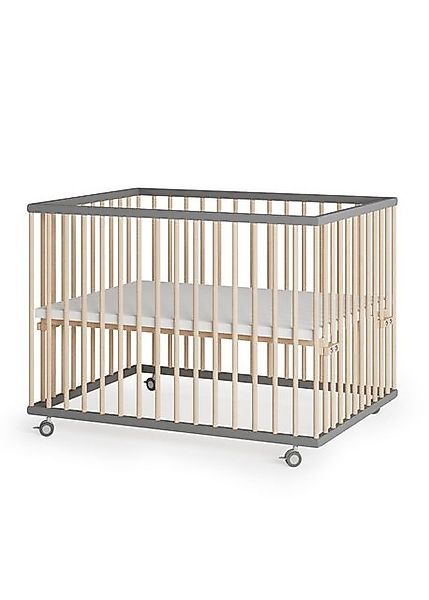 Sämann Babybett Laufgitter 75x100 cm grau/natur Premium Kollektion Laufstal günstig online kaufen