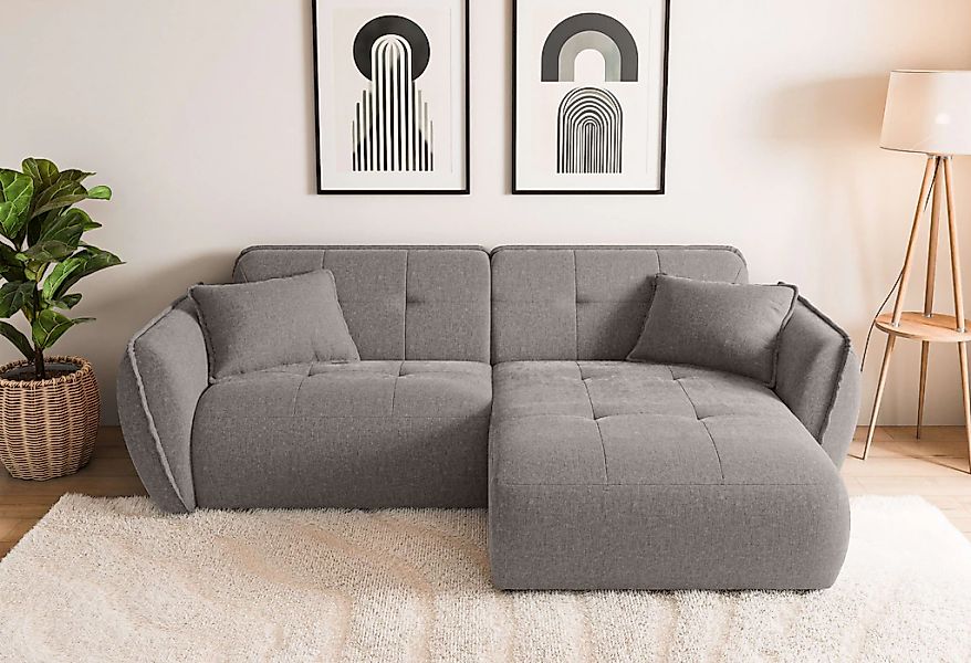 Home affaire Ecksofa "MIRELDA L-Form mit Steppungen, Recamiere rechts/links günstig online kaufen