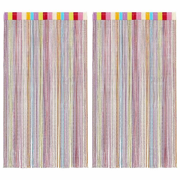 vidaXL Fadenvorhänge 2 Stk Mehrfarbig 100x250 cm 4102037 günstig online kaufen