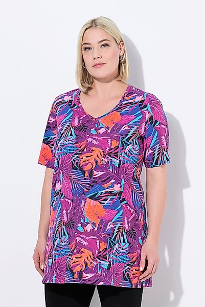 Ulla Popken Longshirt Longshirt A-Linie V-Ausschnitt günstig online kaufen