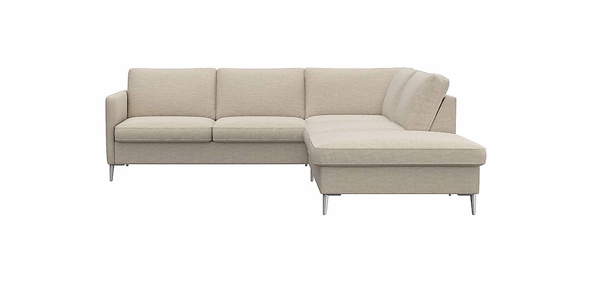 FLEXLUX Ecksofa "Fiore, L-Form", schmale Armlehnen, Füße alufarben, B/T 234 günstig online kaufen