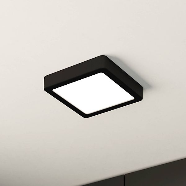 LED-Deckenlampe Fueva 5 IP44 3000K schwarz 16x16cm günstig online kaufen