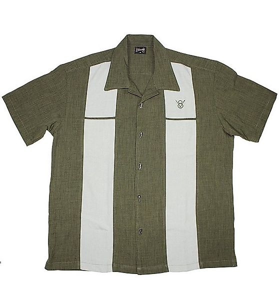 Steady Clothing Kurzarmhemd Classy Piston Grün Retro Vintage Bowling Shirt günstig online kaufen