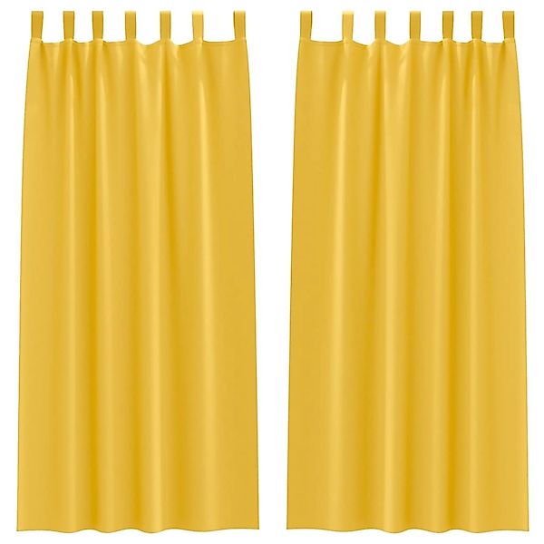 vidaXL Verdunkelungs-Vorhänge mit Ringen Senfgelb Polyester 4107616 günstig online kaufen