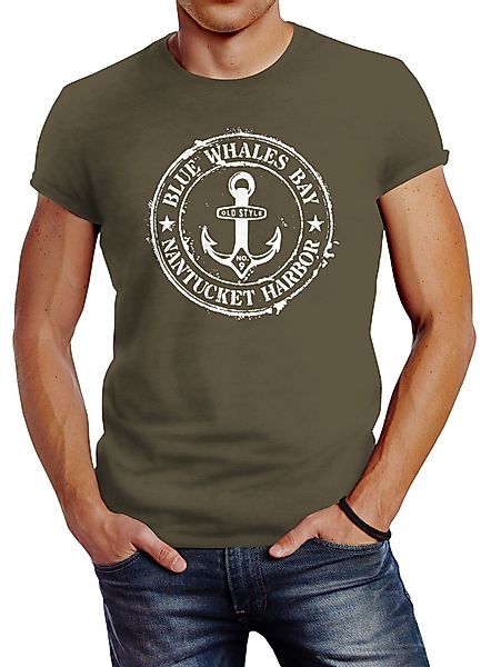 Neverless Print-Shirt Herren T-Shirt Anker Motiv günstig online kaufen