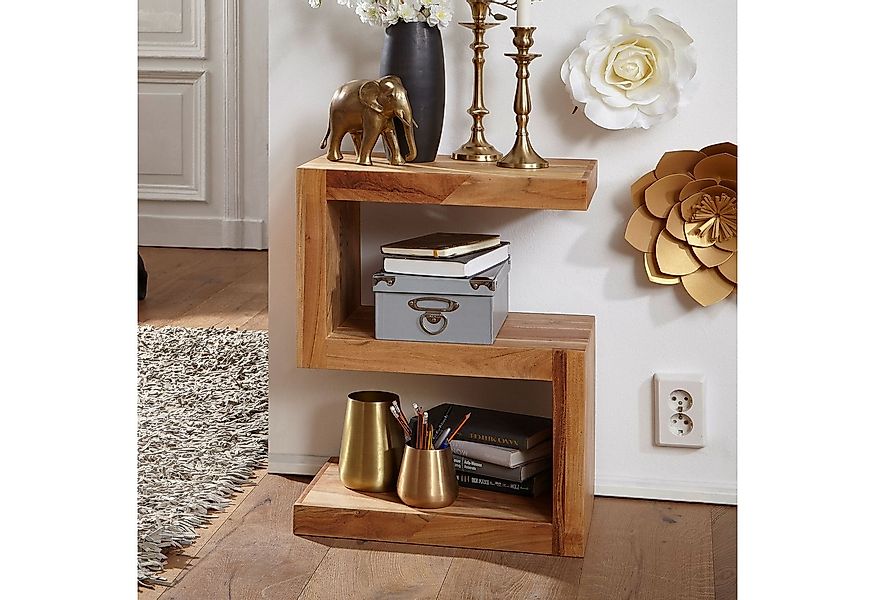 KADIMA DESIGN Beistelltisch Beistelltisch MUMBAI Massivholz Akazie S Cube 6 günstig online kaufen