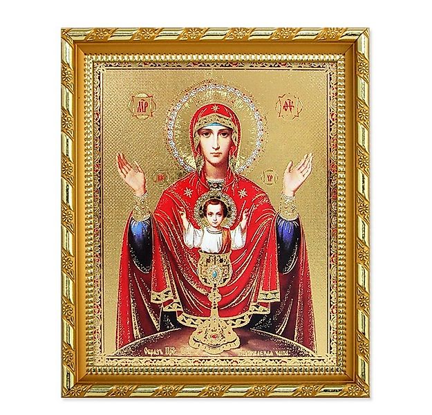 NKlaus Bild Ikone Unversiegbare Kelch Holz 21x18 Неупиваемая Чаша Икона, Re günstig online kaufen