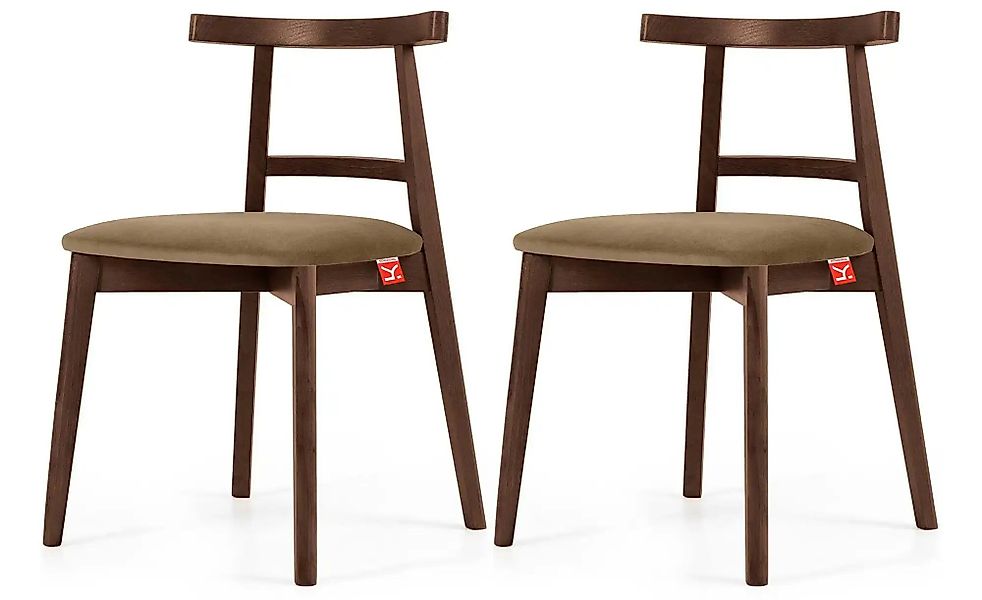 KONSIMO Holzstuhl 2er-Set   ¦ beige ¦ Maße (cm): B: 47 H: 76 Stühle > Polst günstig online kaufen