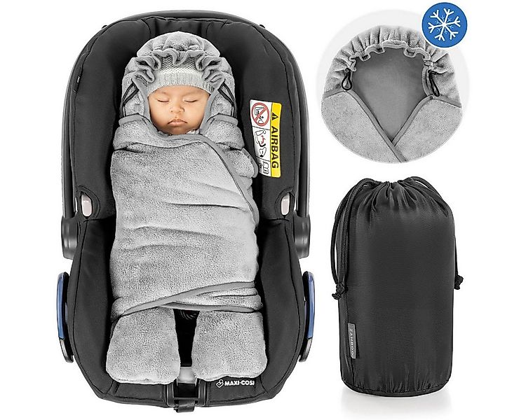 Zamboo Fußsack Grau, Baby Winter Einschlagdecke mit Füßen Decke für Babysch günstig online kaufen