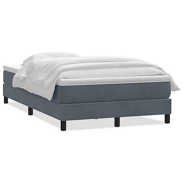 vidaXL Boxspringbett, Boxspringbett mit Matratze Dunkelgrau 120x210 cm Samt günstig online kaufen