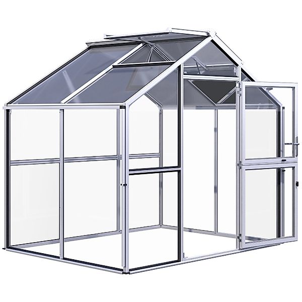 KGT Gewächshaus Novum II Aluminiumfarben 5,68 m² günstig online kaufen
