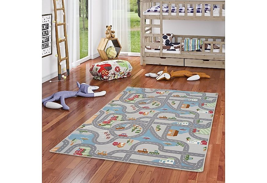 Snapstyle Kinderteppich Kinder Spiel Straßenteppich Fun Town, Rechteckig, H günstig online kaufen