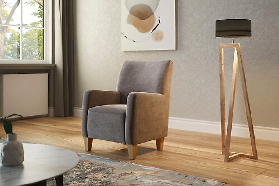 Home affaire Sessel »Viva«, mit Federkern, mit Eichenfüßen günstig online kaufen