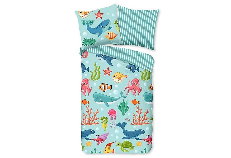ESPiCO Bettwäsche Meereswelt Blau, Baumwolle, 2 teilig, Trendy Bedding günstig online kaufen