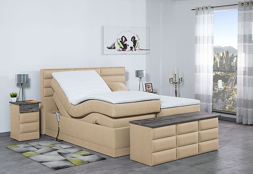 Meisterbetten Boxspringbett Pino (mit Motor, 7-Zonen günstig online kaufen