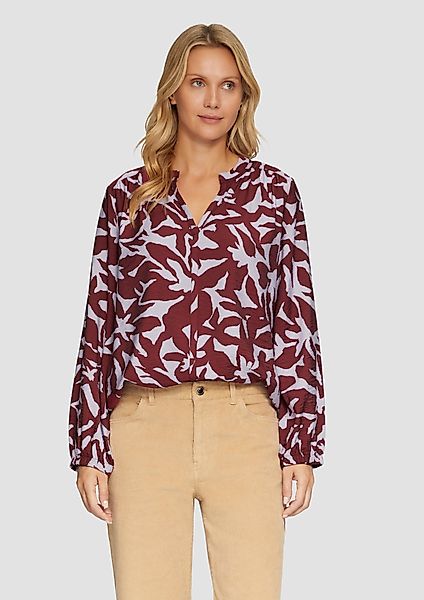 s.Oliver Langarmbluse Strukturierte Viskose-Bluse mit All-over-Print günstig online kaufen