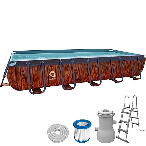 Avenli Frame Plus Stahlrahmenpool Set Rechteckig 540 x 250 x 100 cm Braun m günstig online kaufen