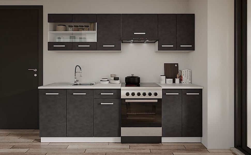 Küchen-Preisbombe Küchenzeile Küche Robby 240 cm Küchenzeile Küchenblock Si günstig online kaufen