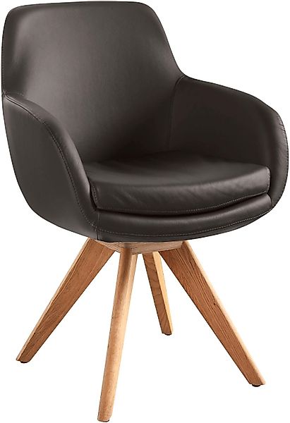 Musterring Esszimmerstuhl "Tavia" (Set) 2 Stk. Echtleder Stativgestell Eich günstig online kaufen