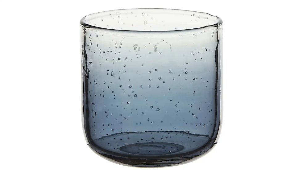 HOME STORY Teelichtglas   ¦ blau ¦ Glas ¦ Maße (cm): H: 5  Ø: 7.5 Accessoir günstig online kaufen
