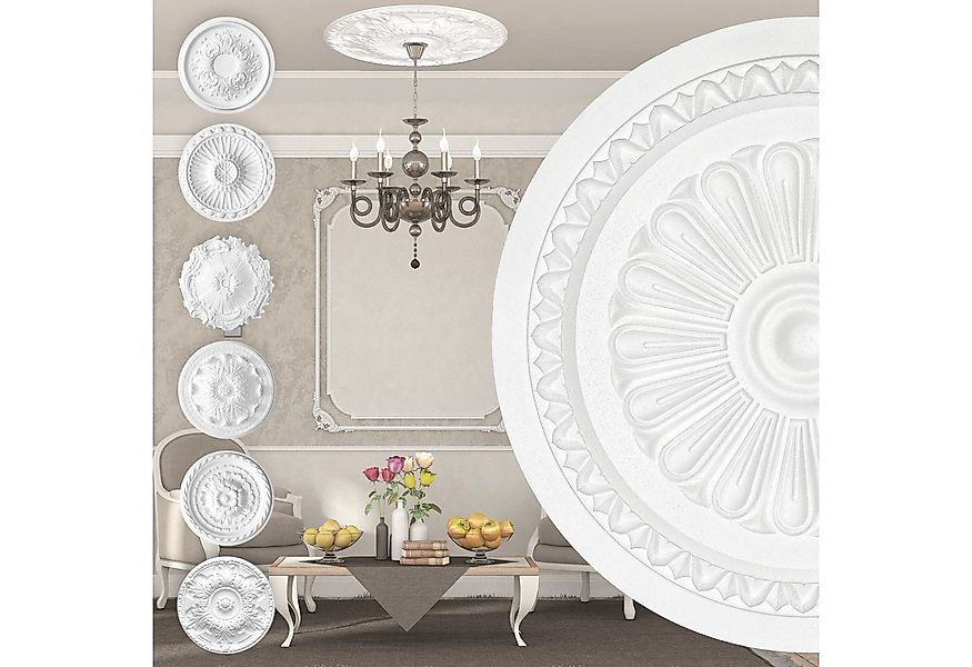 marbet design Wanddekoobjekt R-23 (Stuckrosette aus EPS Styropor, weiß, Zie günstig online kaufen