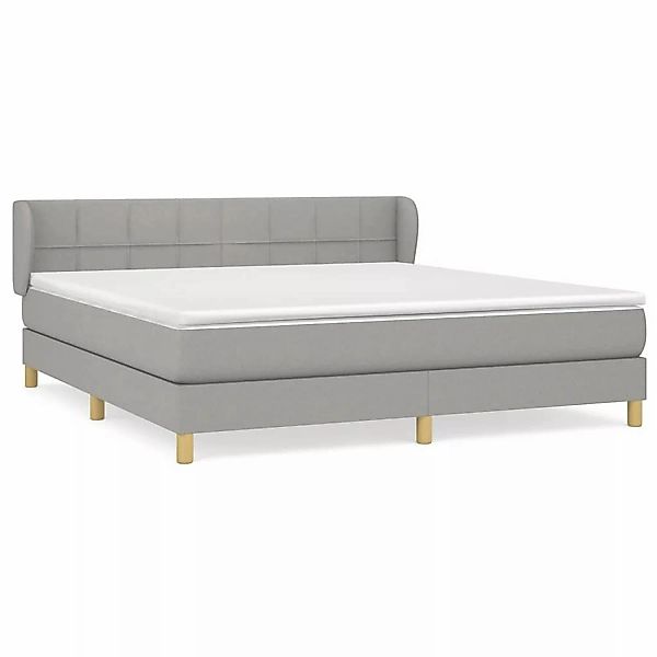 vidaXL Boxspringbett Boxspringbett mit Matratze Hellgrau 180x200 cm Stoff B günstig online kaufen