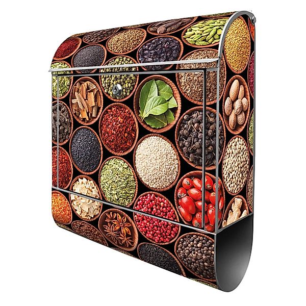 Banjado Design Briefkasten Silber Pulverbeschichtet 39x47x14cm 2 Schlüssel günstig online kaufen