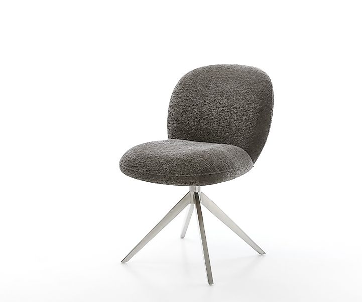 Drehstuhl Nube-Flex Bouclé Soft Schlamm Kreuzgestell breit Edelstahl 360° d günstig online kaufen