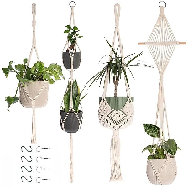 FOUORTUNATE-BEE Blumenampel 4er Set Blumenampel Hängend günstig online kaufen