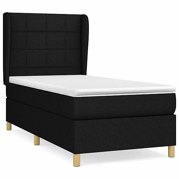 vidaXL Boxspringbett mit Matratze Schwarz 80x200 cm Stoff1390033 günstig online kaufen