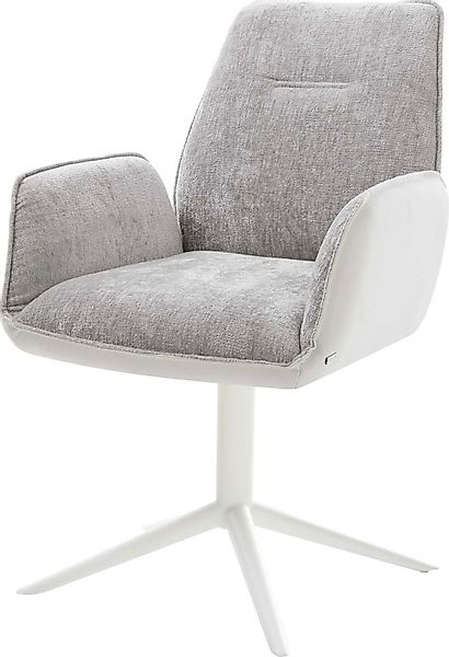 DELIFE Polsterstuhl Zoa-Flex, Fußkreuz Weiß Materialmix günstig online kaufen