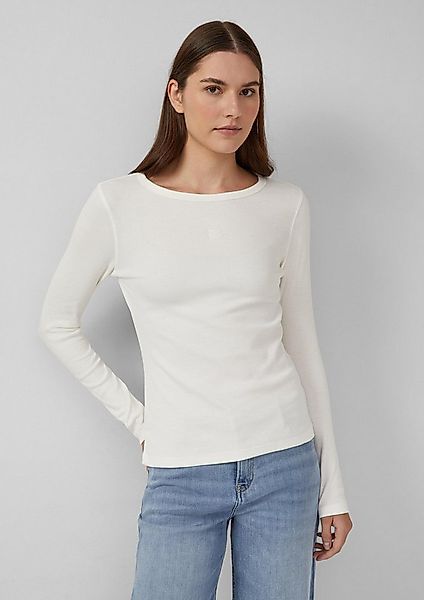 s.Oliver Langarmshirt T-Shirt Ripp-Langarmshirt mit Stickerei günstig online kaufen