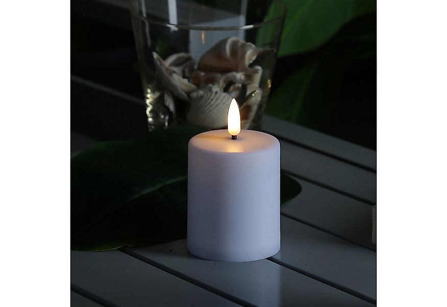MARELIDA LED-Kerze Mini Stumpenkerze Grabkerze H: 10cm D: 6,1cm Timer Senso günstig online kaufen