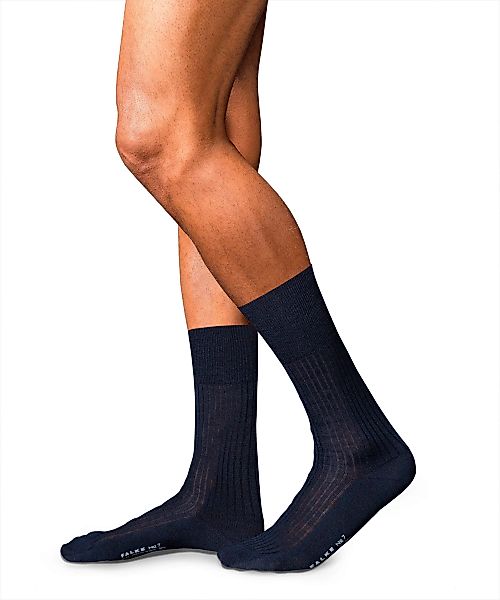 FALKE No. 7 Finest Merino Gentlemen Socken, Herren, 45-46, Blau, Uni, Schur günstig online kaufen