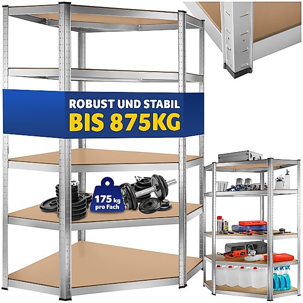 tectake Schwerlastregal, Komplett-Set, höhenverstellbare Einlegeböden günstig online kaufen