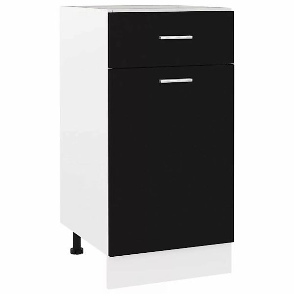 Schubunterschrank Schwarz 40x46x81,5 Cm Spanplatte günstig online kaufen