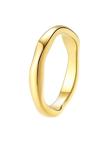 Hey Happiness Fingerring Gewellt, 18K Gold vergoldet, Eleganter Basic Damen günstig online kaufen