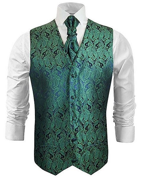 Paul Malone Anzugweste Herren Hochzeitsweste mit Plastron Set 2tlg paisley günstig online kaufen