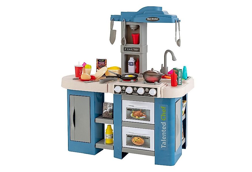 KOMFOTTEU Spielküche, Kinderküche mit 67 Zubehör, Sound und Licht günstig online kaufen
