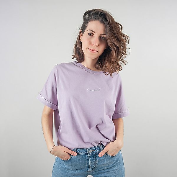 Damen Oversized Cropped T-shirt Aus Bio-baumwolle Dressgoat - Lila günstig online kaufen